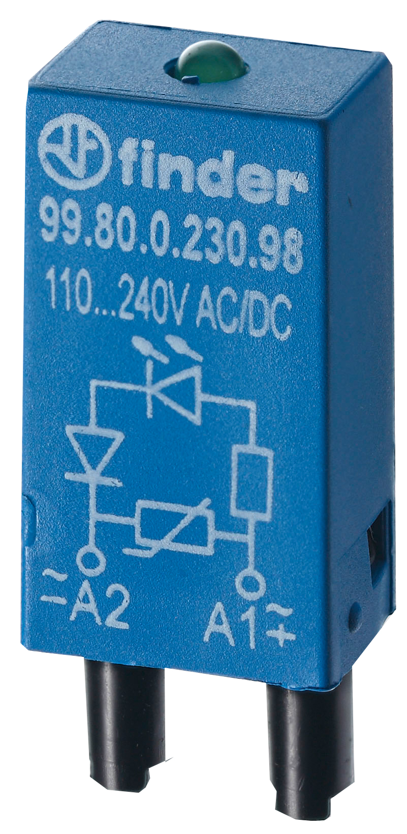 Module, varistor en groene LED, 110 tot 230 V AC/DC