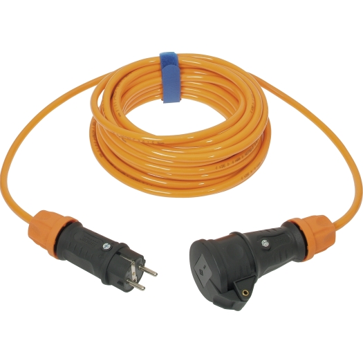 SiRoX verlenging H07BQ-F 3G2,5 10m fluorescerend oranje, VG connector sw/sw