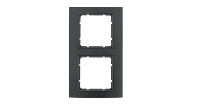 Berker afdekraam 2-voudig B3 zwart aluminium/antraciet mat (10123005)
