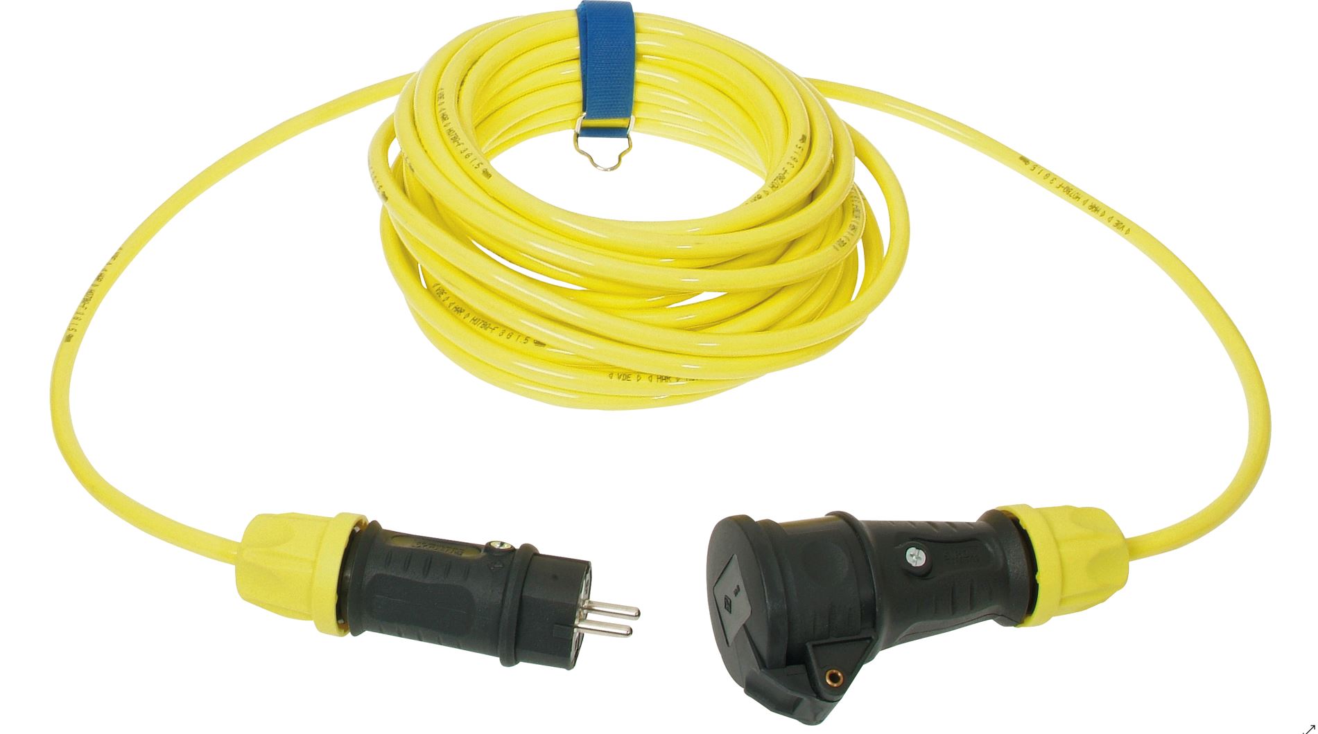 SiRoX verlenging, geel, 5 m, 1x aardingscontactstekker en koppeling, H07BQ-F 3G2.5