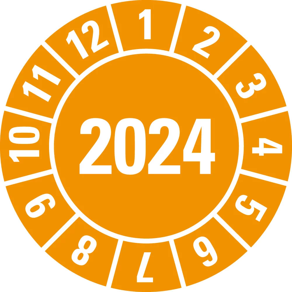 Inspectiesticker Ø 15mm, 2024 (1 vel=10 stickers)