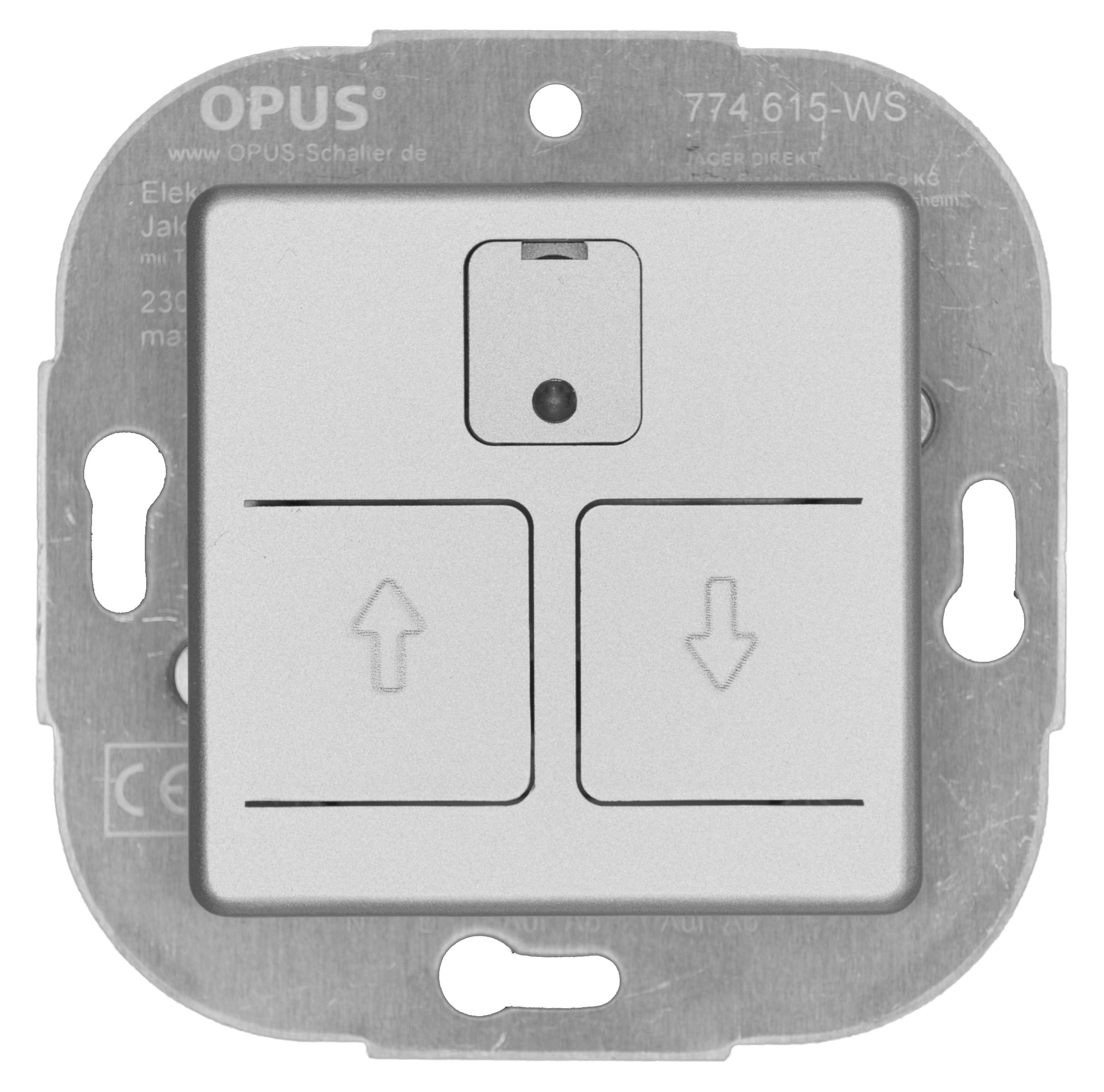 OPUS 55 elektronische rolluik- /jaloezieschakelaar met weekautomaat alu - zilver - zijdeglans
