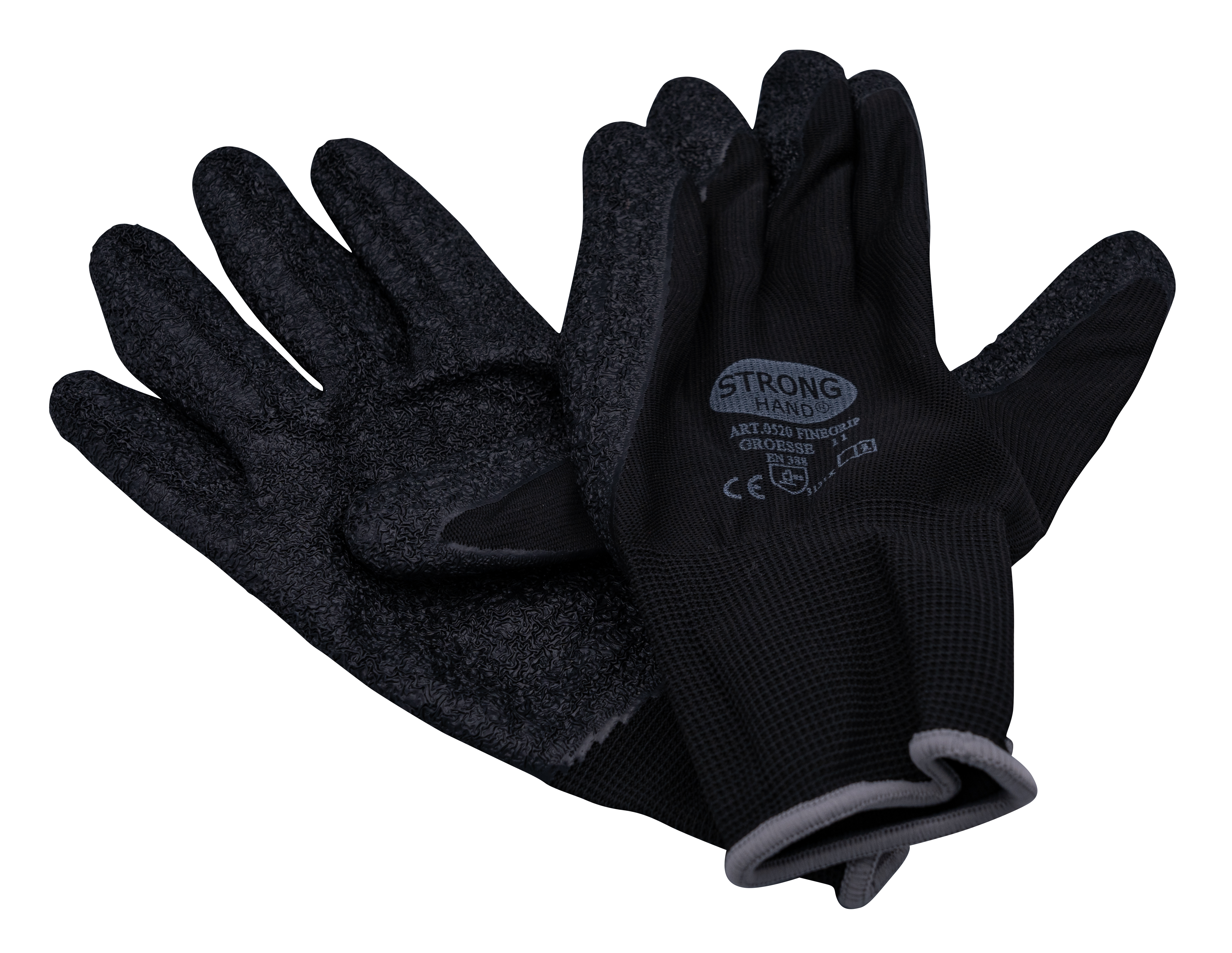 Handschuhe Gr.11, FINEGRIP POLYAMID/LATEX,SCHWARZ