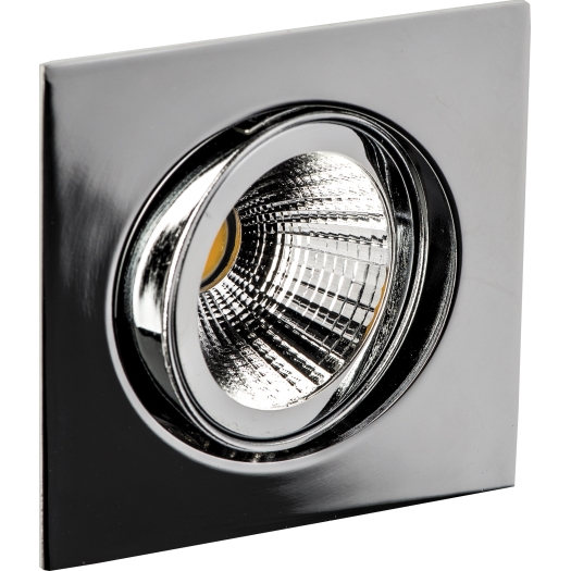 DELUNA® Aluminium inbouwspot VIERKANT-LED kantelbaar chroom