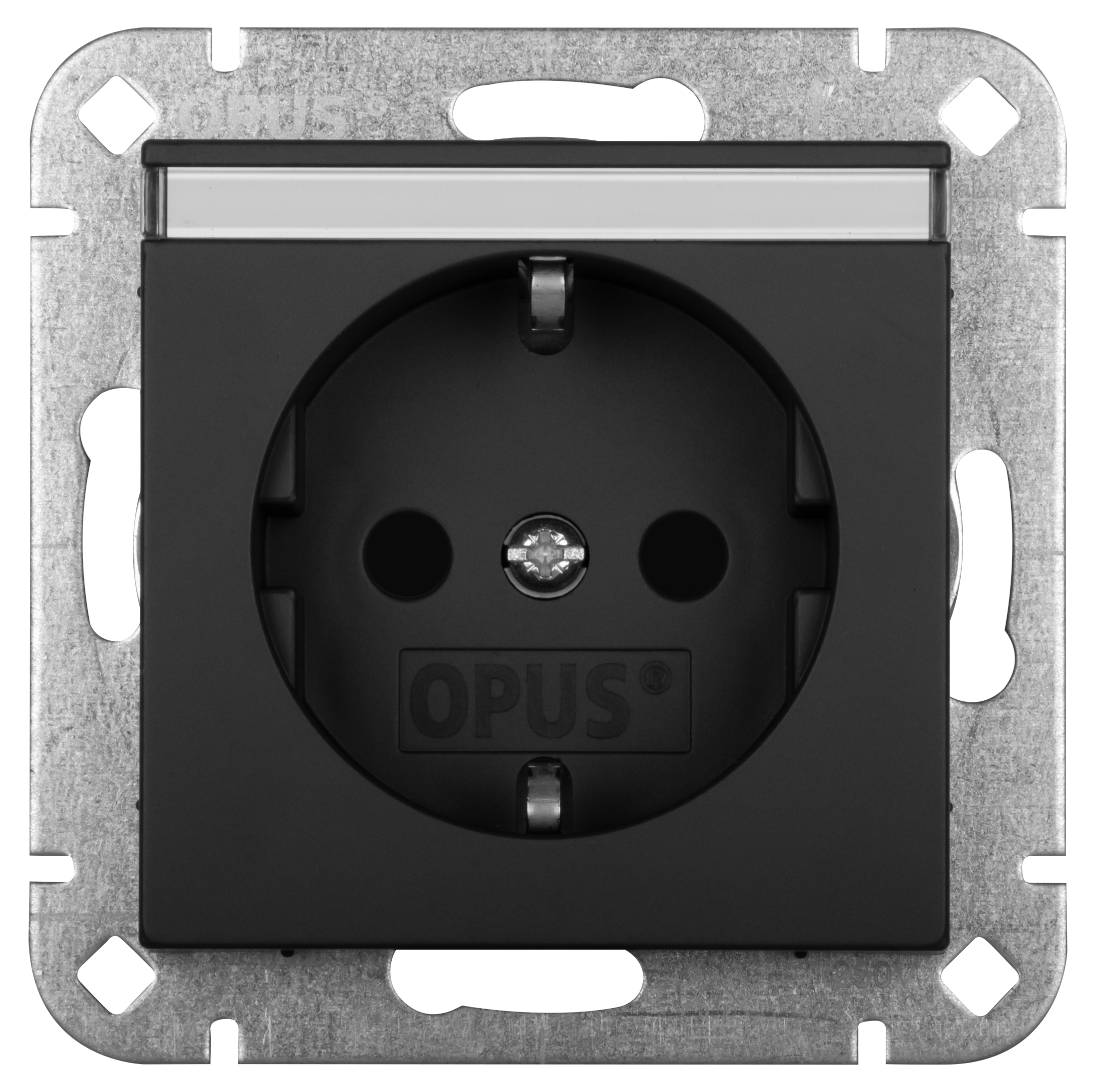 OPUS 55 contactdoos met tekstvenster antraciet- zijdeglans