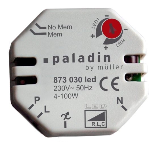 Inbouw pulsdimmer Paladin voor LED-Lasten 230 V