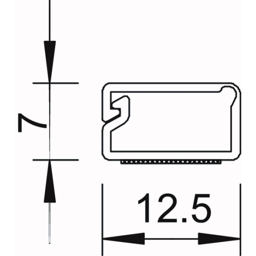 Minikoker met kleeffolie en scharnierblad 7x12,5x2000, PVC, zuiver wit, RAL 9010
