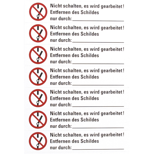 stickers "niet schakelen, wordt aan gewerkt" (Duitstalig) Bogen mit 7 Aufklebern