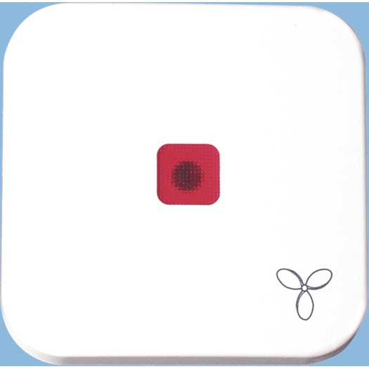 OPUS 1 bedieningselement met rode lens en ventilator-symbool alpinewit