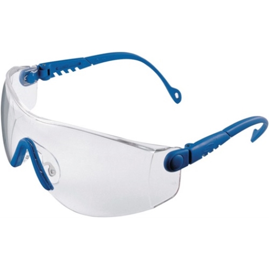 Veiligheidsbril Op-Tema EN 166-1FT pootjes blauw, glazen helder PC HONEYWELL