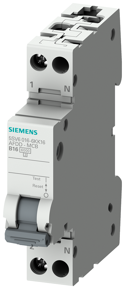 Siemens brandbeveiliging schakelaar 1P+N, 230V, 6kA, 1 module breed C, 16 A