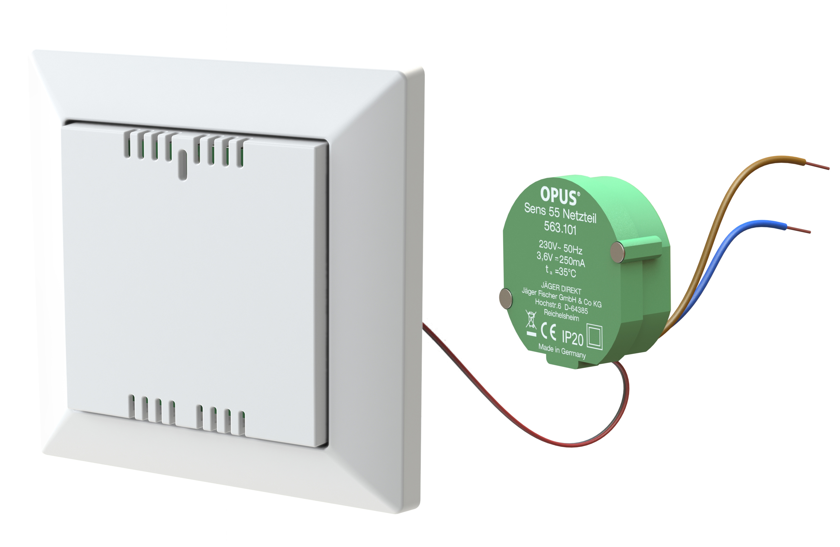 OPUS 55 SENS temperatuur-/vochtigheidssensor met voedingseenheid