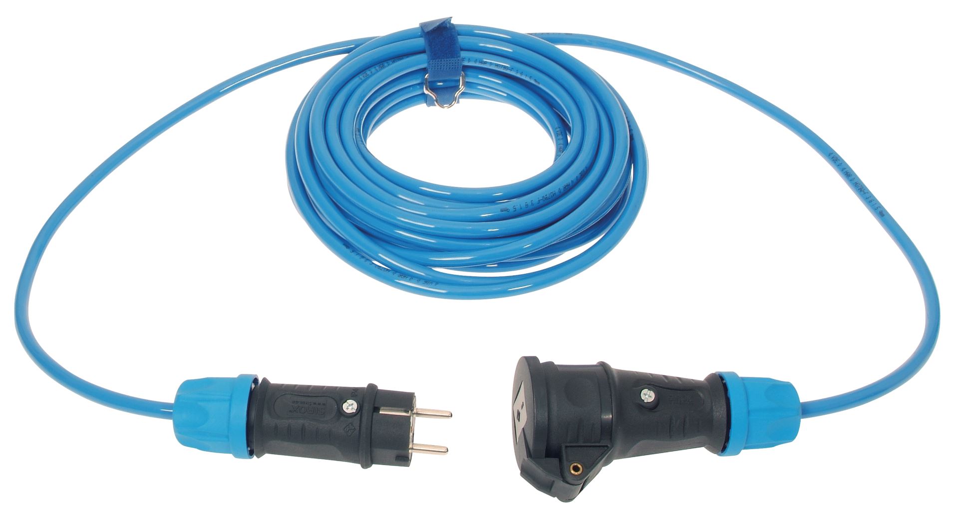 SiRoX verlenging, blauw, 15 m, 1x aardingscontactstekker en koppeling, H07BQ-F 3G2.5