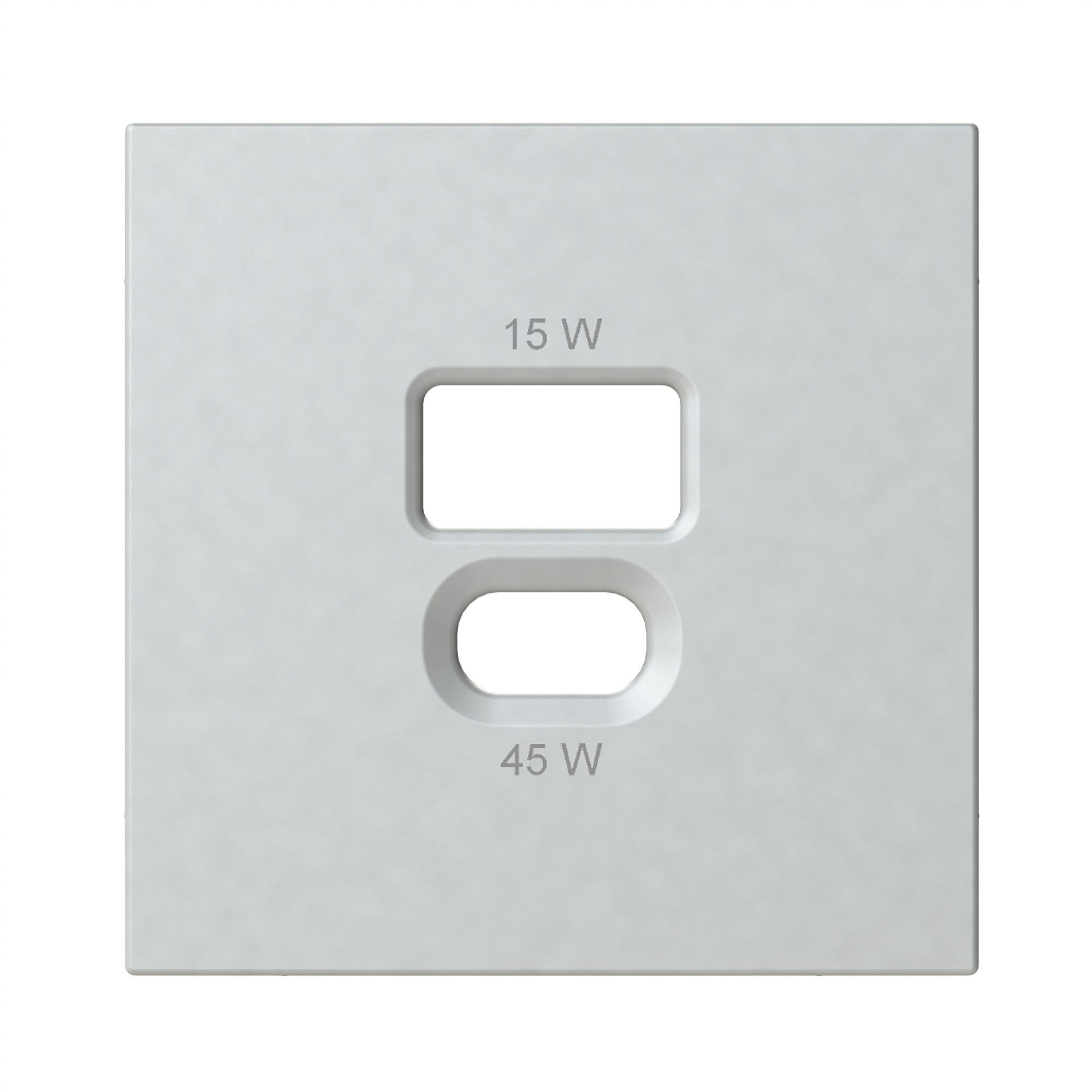 Dekplaat voor OPUS 55 USB-A / C-aansluiting, 45 W, 15 W, aluminiumzilver zijdeglans