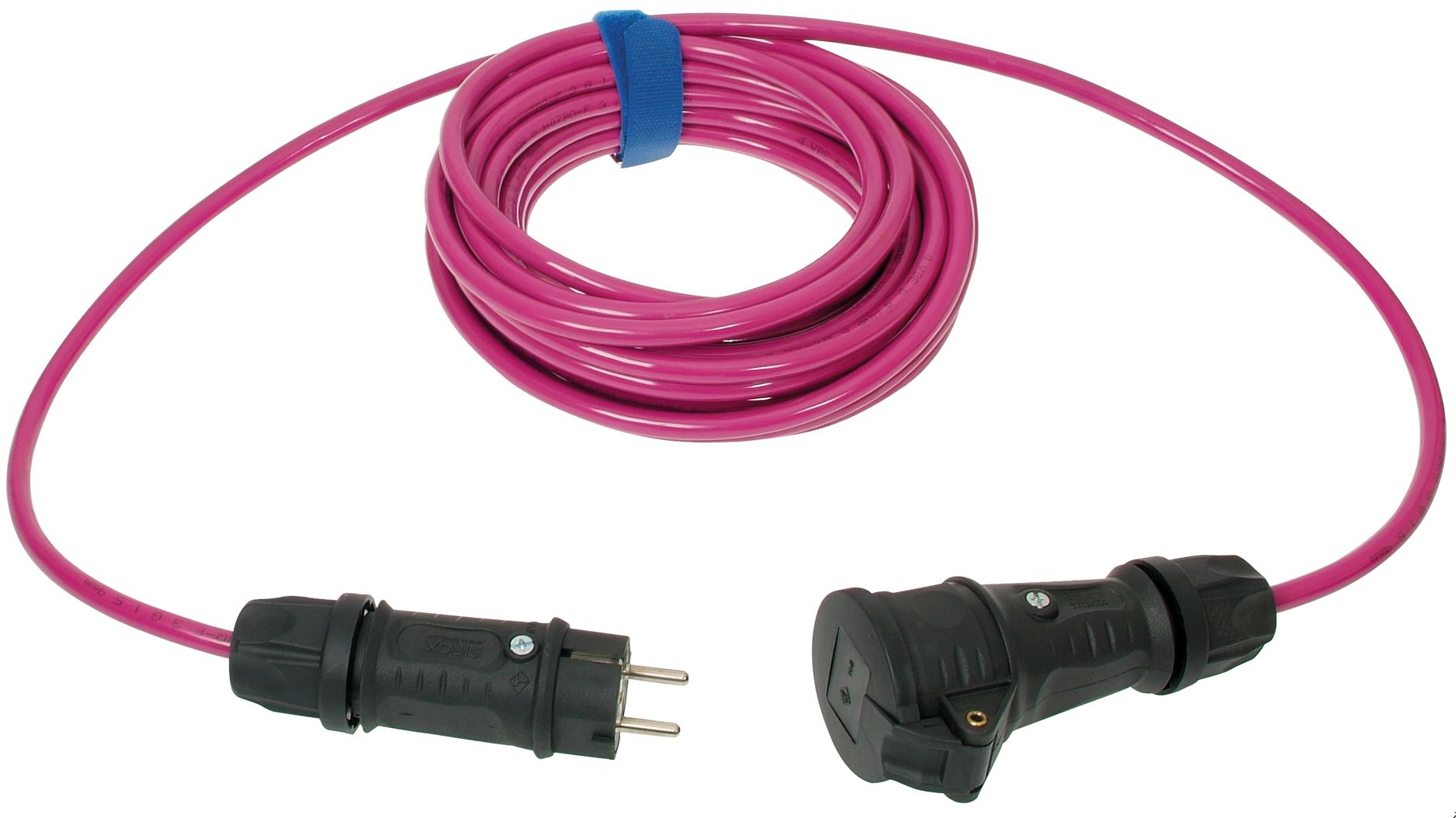 SiRoX verlenging, roze, 5 m, 1x aardingscontactstekker en koppeling, H07BQ-F 3G2.5