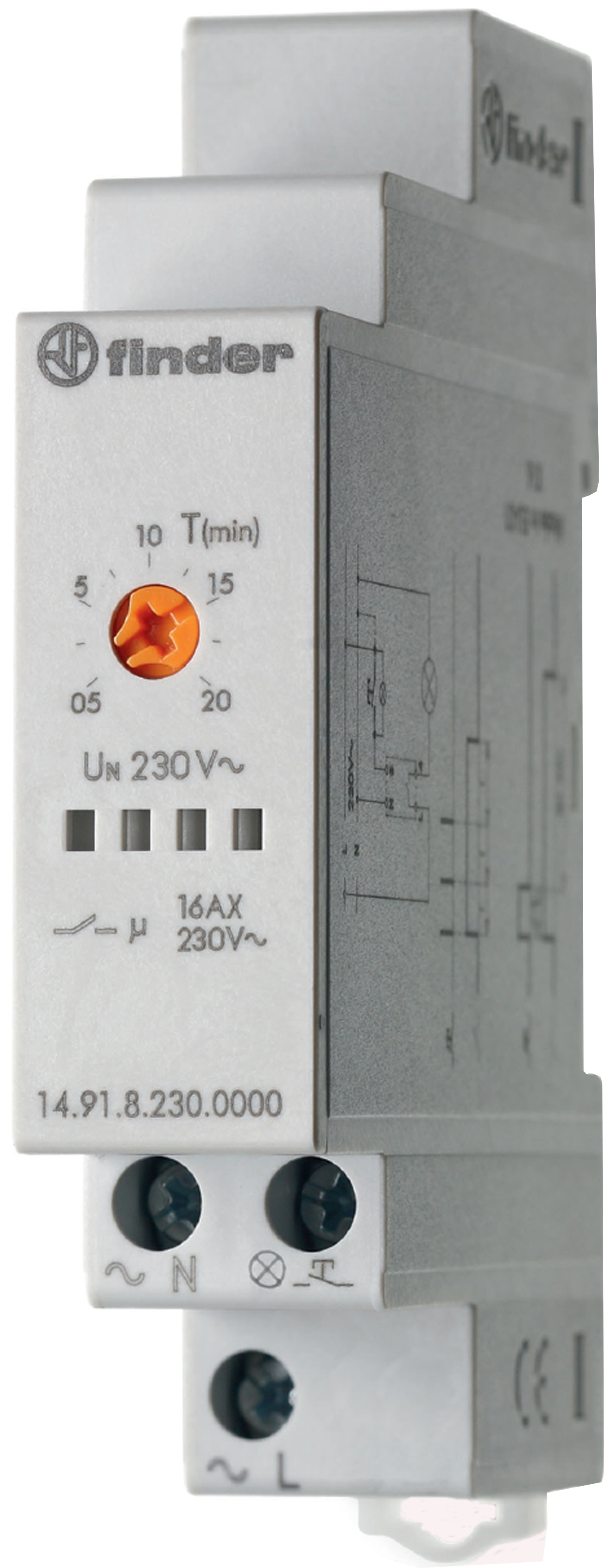 Trappenhuisverlichtingscontroller, inschakelwisser (retriggerable), 1 maakcontact 16 A, voor 230 V AC, 3 aansluitingen