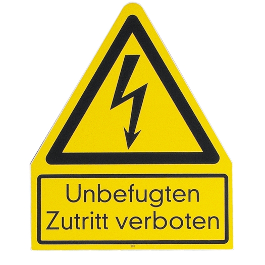 stickers "Bliksemschicht" met tekst (Duitstalig) Unbefugten Zutritt verboten