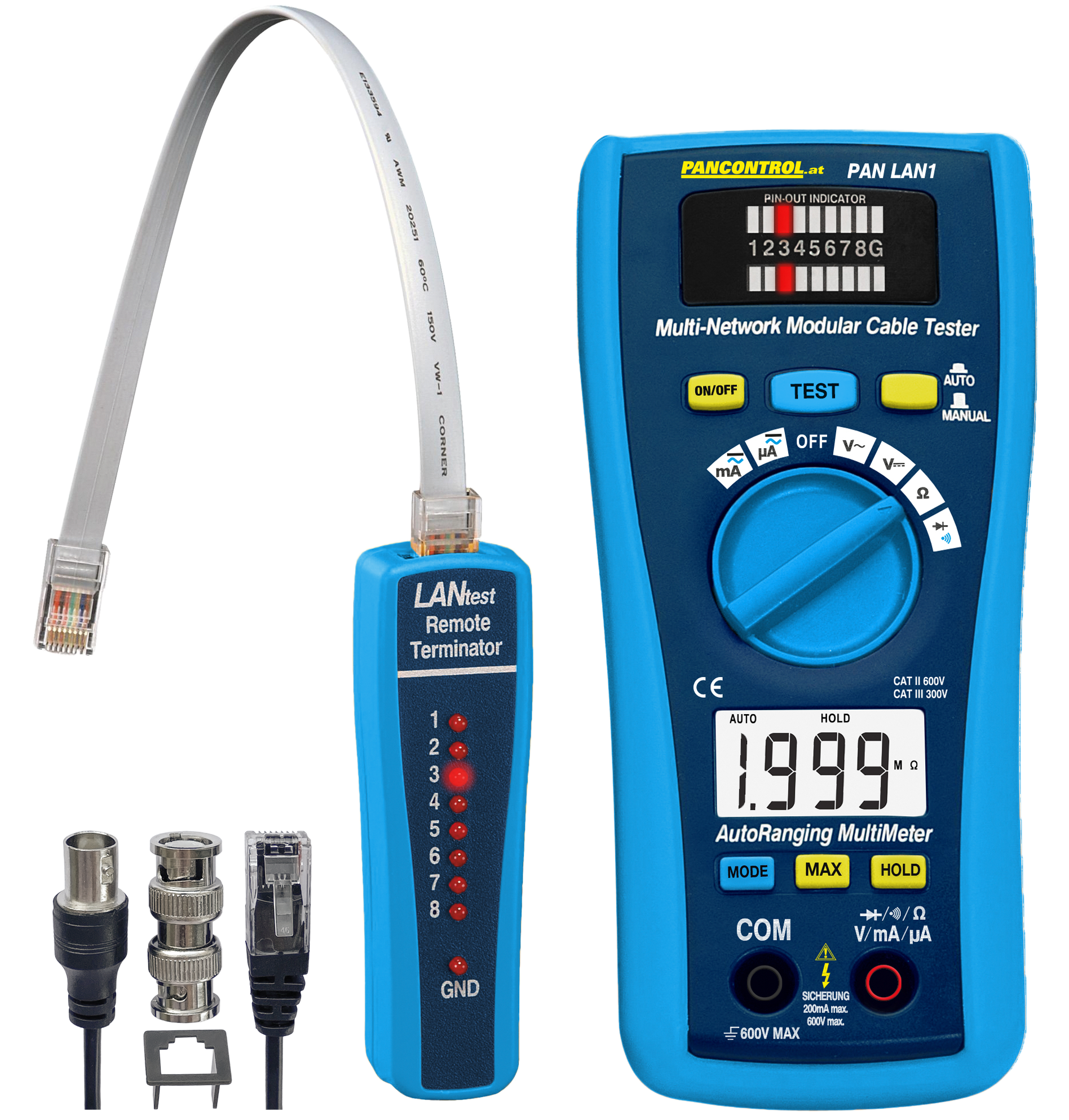 LAN tester met geïntegreerde multimeter LAN-test