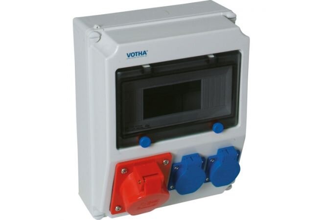 VOTHA WORMS wandverdeler - onbedraad zonder automaten met 1x CEE 16 A, 2x WCD'S 230 V