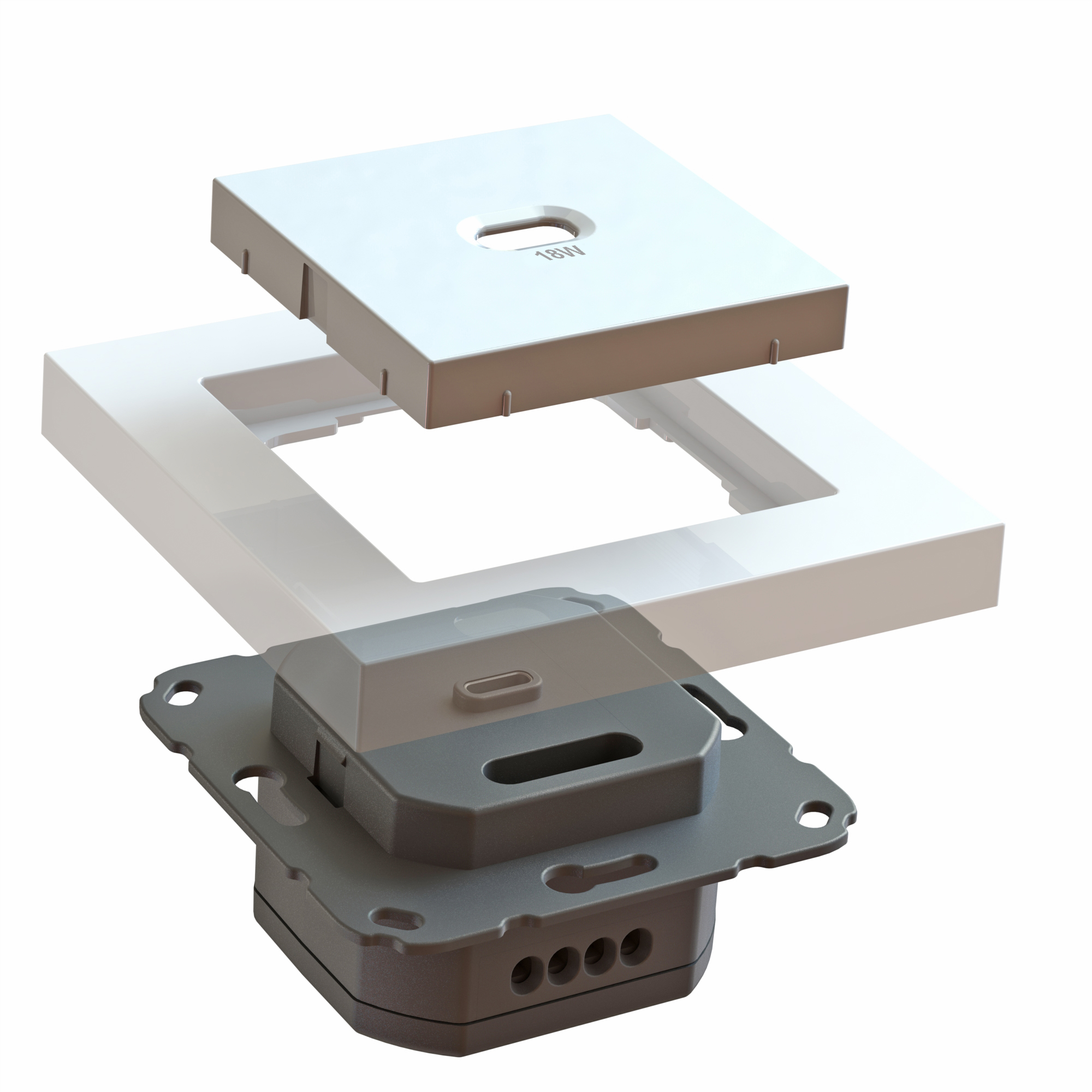 USB-C inbouwlader Comfort, Power Delivery (PD), 18 W