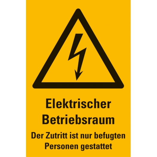 stickers "Gevaarlijk gebied" (Duitstalig) Elektrischer Betriebsraum