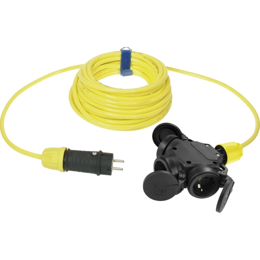 met PUR-kabel H07BQ-F 3G1,5 mm² 10 m geel