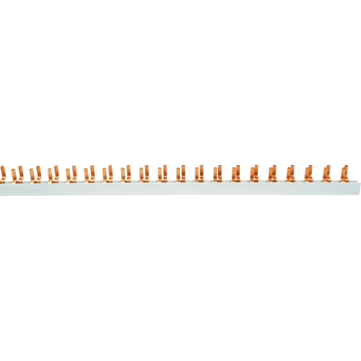 1-fase stiftrail voor 1P+N automaten, L-uitvoering, open 56 x 2 polen, 1016 mm lang