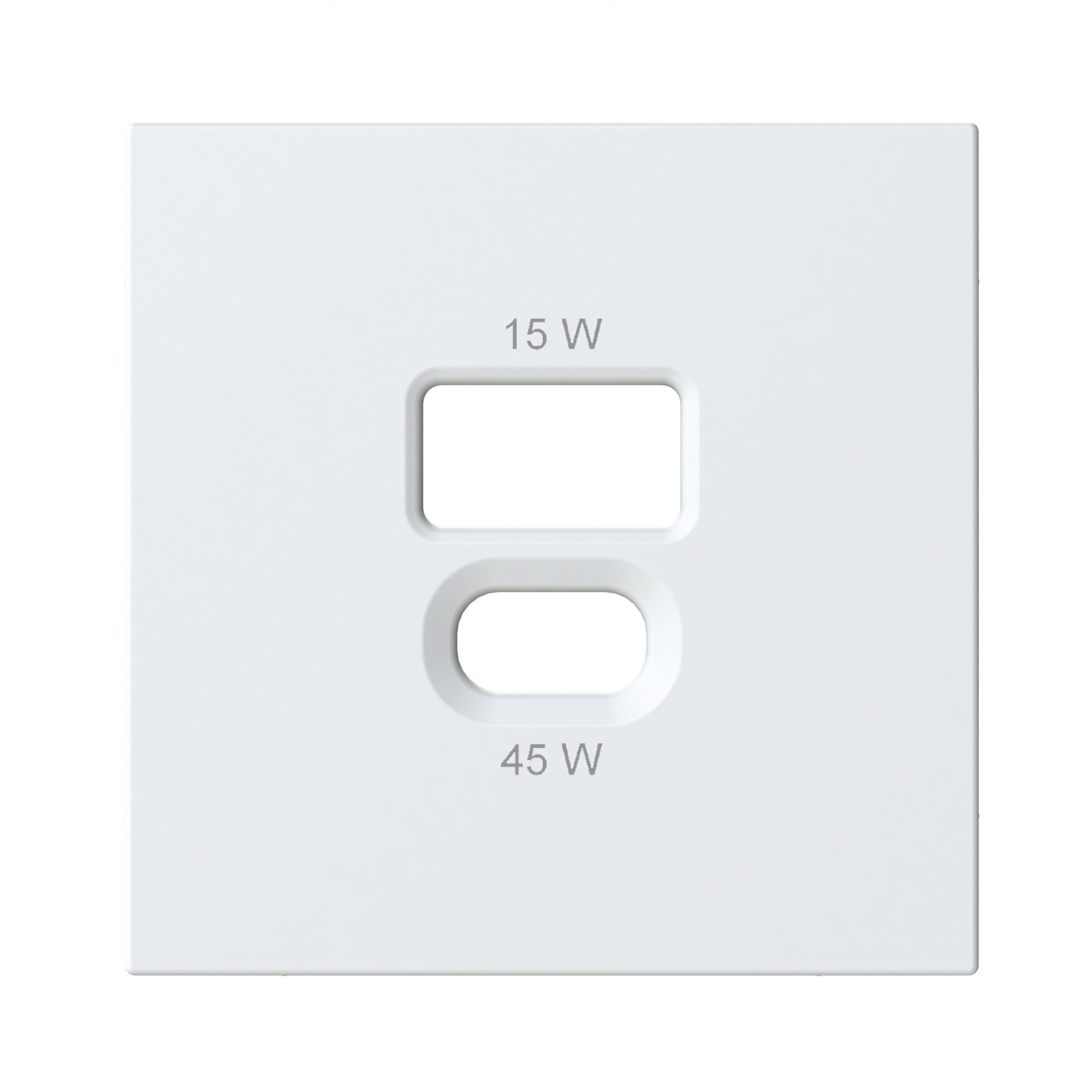 Afdekplaat voor USB-A/C wandcontactdoos, 45 W, 15 W, polarwit zijdemat OPUS 55 WCD