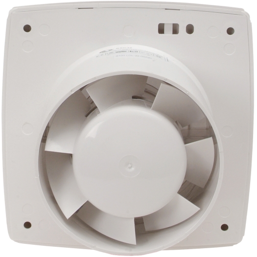 Design ventilator voor kleine ruimtes wit, met nalooprelais