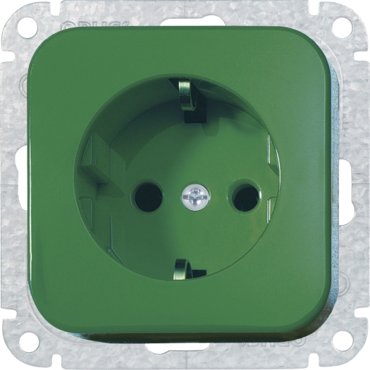 OPUS® 1 geaarde contactdoos met steekklemmen stuksverpakking groen