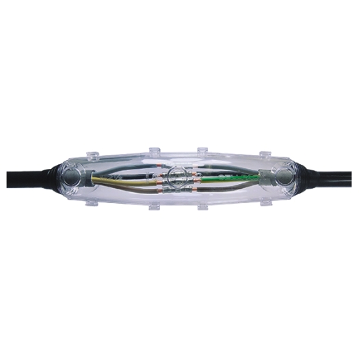 Aansluitmof van giethars voor kunststof kabels en geleiders en besturings- en signaalkabels met EC gie