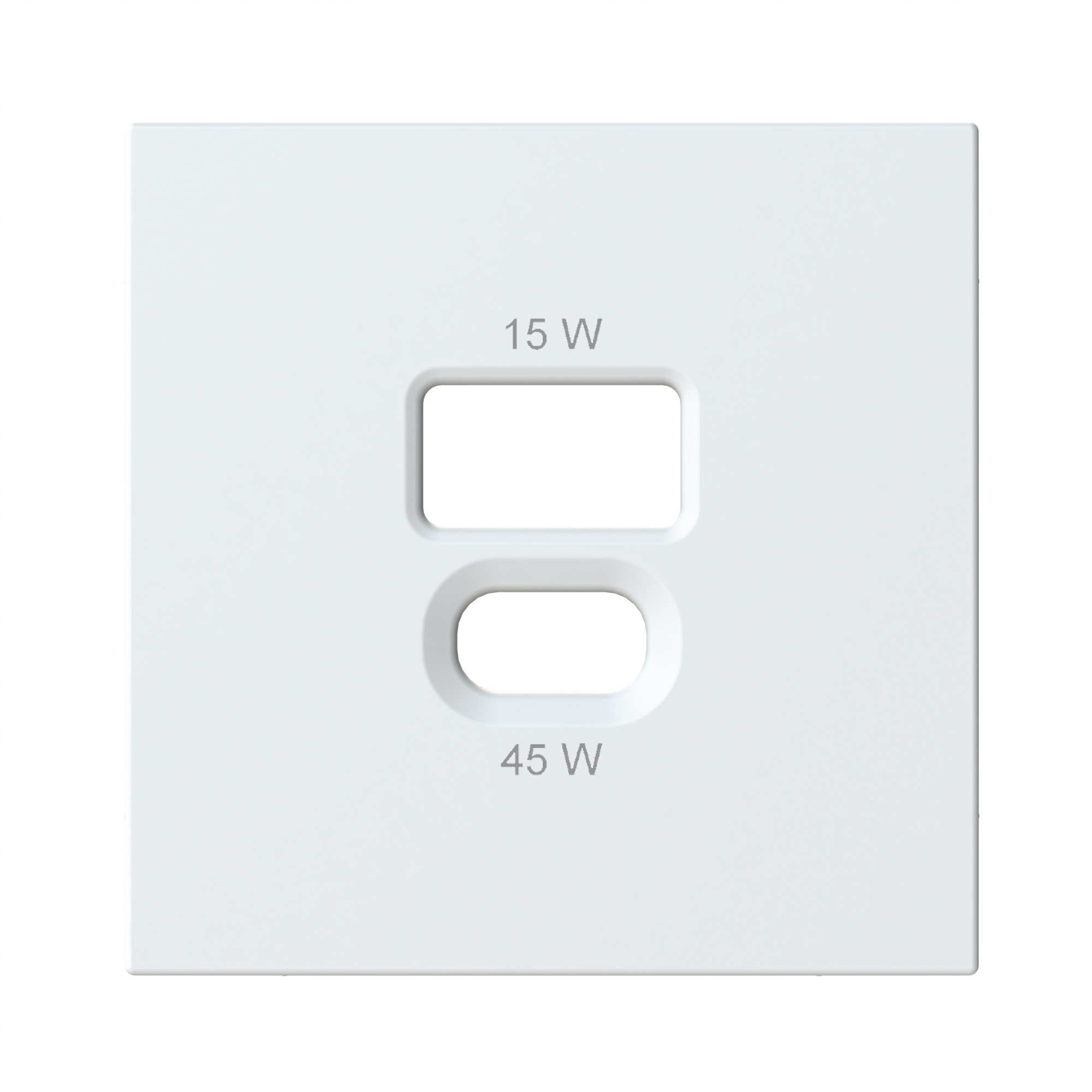 Afdekplaat voor USB-A/C wandcontactdoos, 45 W, 15 W, polarwit zijdemat OPUS 55