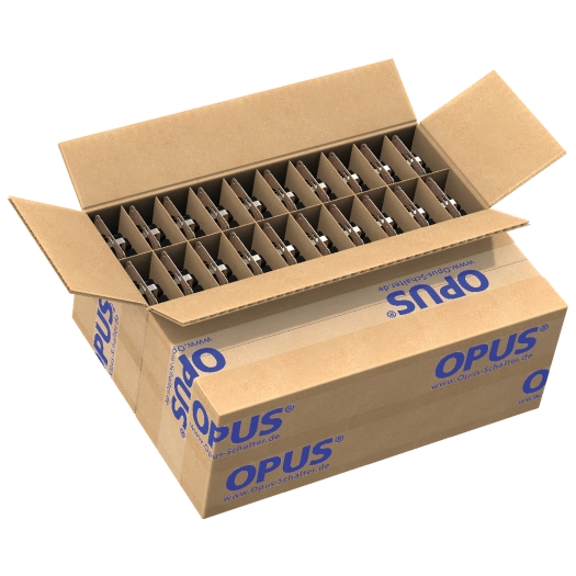 OPUS 1 Premium wandcontactdoos met randaarde, verhoogde aanrakingsveiligheid, 50-pak, alpine wit