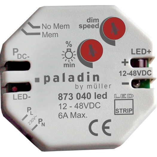 Inbouw pulsdimmer Paladin voor LED-strips 12 - 48 V DC