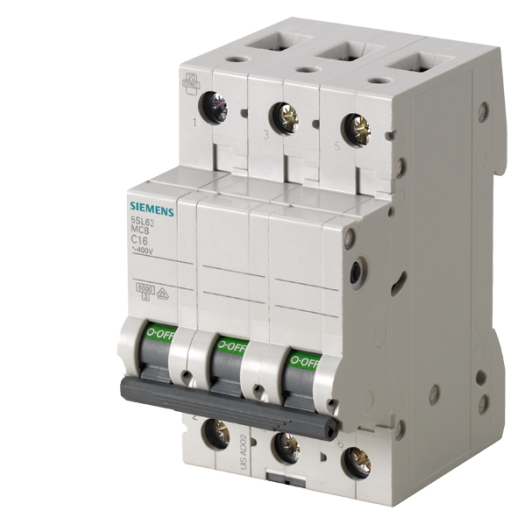 Siemens 3-polige leidingbeveiligingsschakelaar "5SL6" B, 25 A