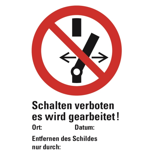 verbodtekens "niet schakelen" (Duitstalig)