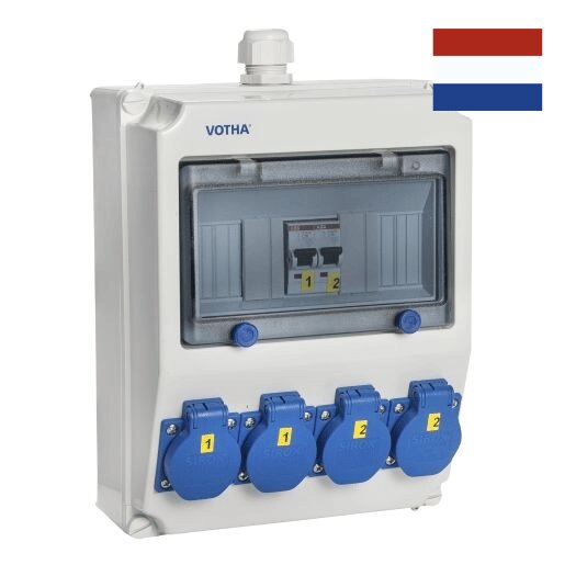 VOTHA WORMS wandverdeler - bedraad met 4 X WCD'S 230V