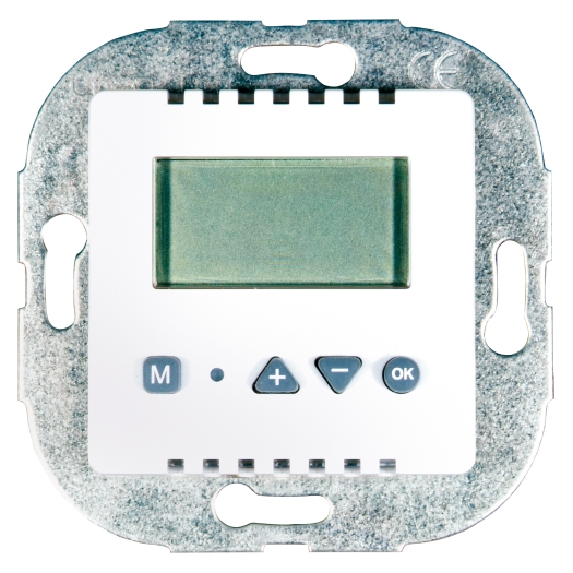 OPUS® 1 elektronische kamerthermostaat, tijdgestuurd met interne en externe sens helder wit
