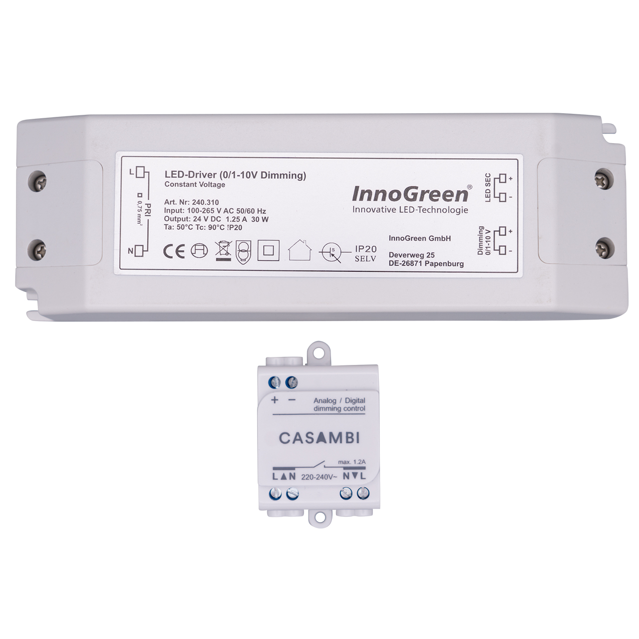OPUS® "Casambi" 0-10 V, incl. LED-driver 24 V 30 W
