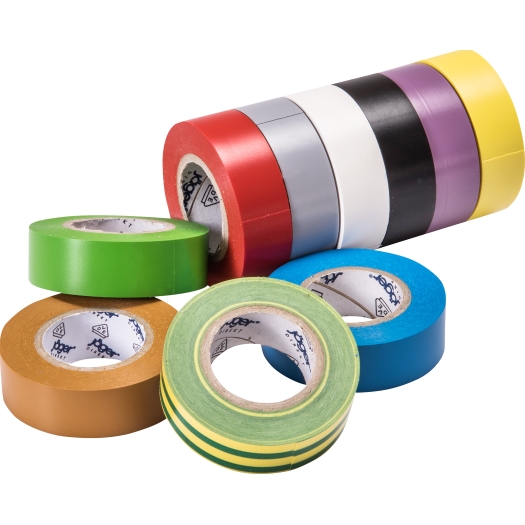 Certoplast PVC-isolatietape zw. wt, gr, ro, ge, bl, gn, br, gn/ge, pa 10 m