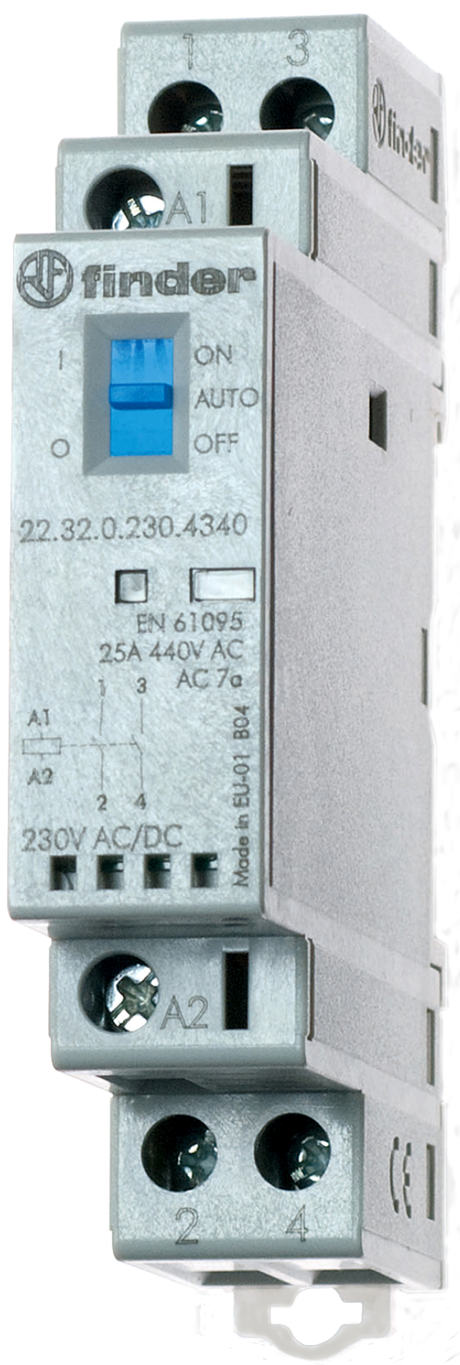 Installatierelais 2 maakcontacten, 24 V AC/DC 1 TE