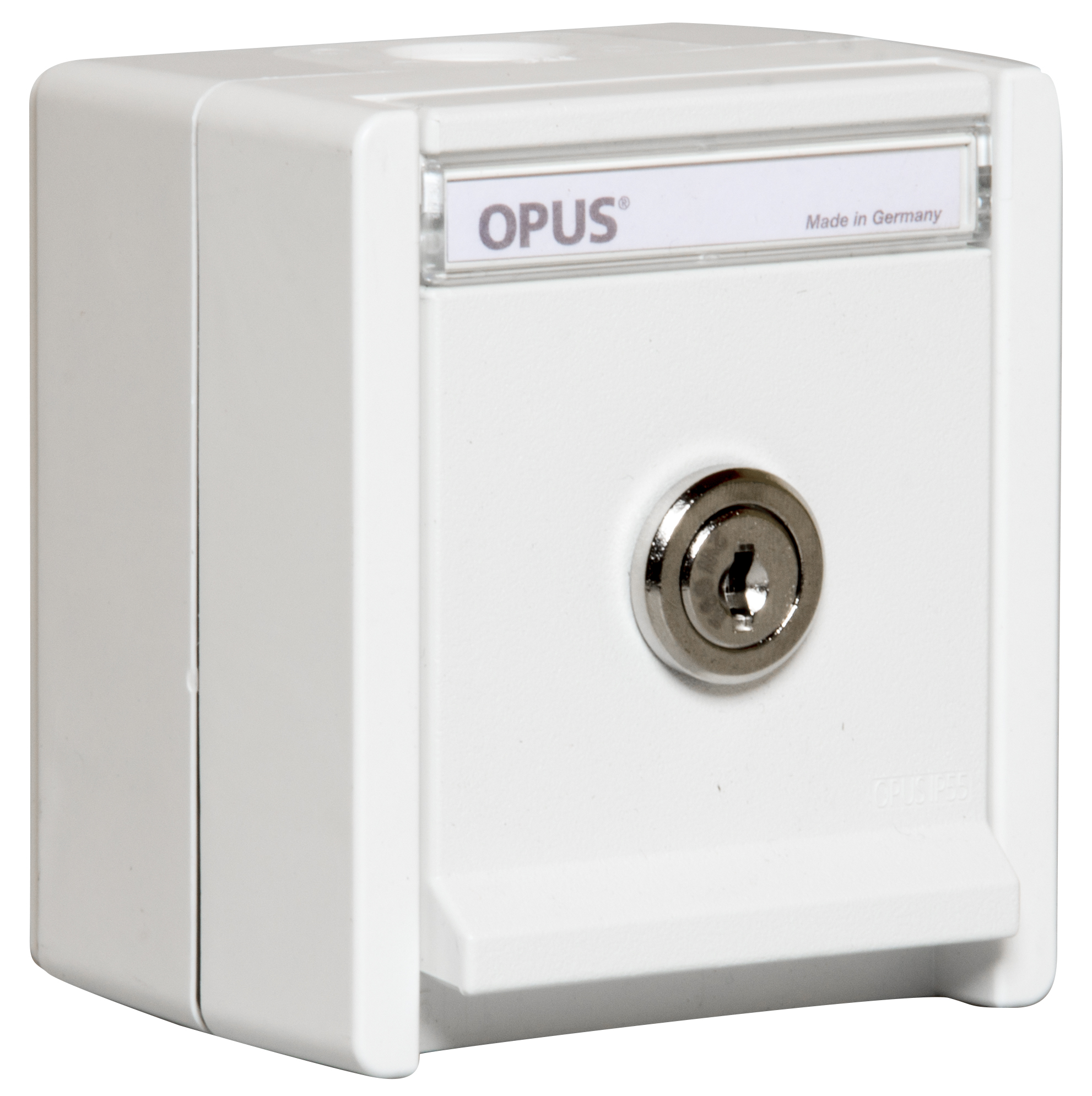 OPUS RESIST geaarde contactdoos enkel met slot sleutel "1" helder wit