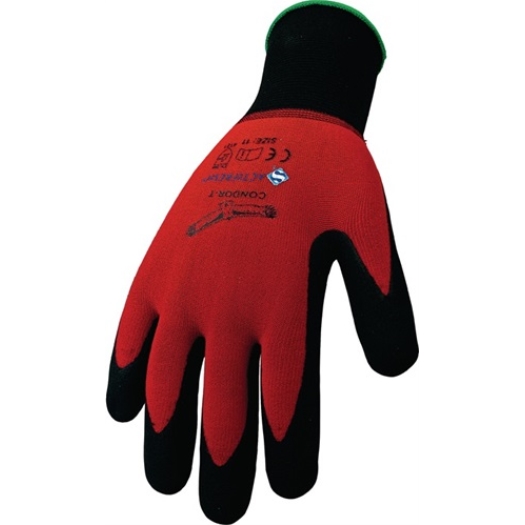 Handschoenen Condor maat 10 rood nylon/EL met nitril microschuim EN 388 cat.II