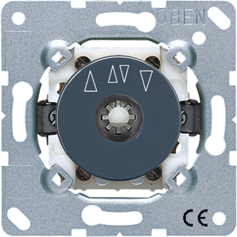 Draaischakelaar, 10AX,250V~, rolluik omkeerschakelaar/knop, 1-polig (1 actuator), gegradueerde schijf
