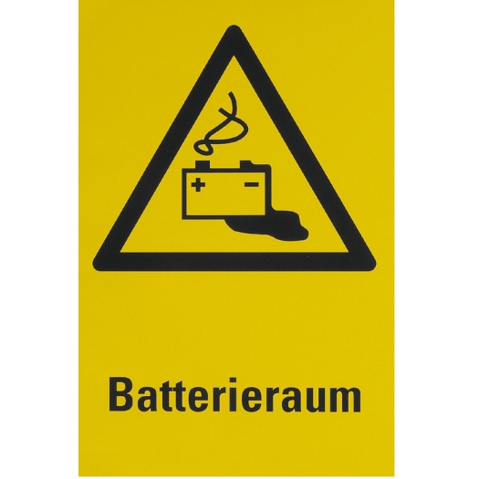 stickers "Gevaarlijk gebied" (Duitstalig) Batterieraum