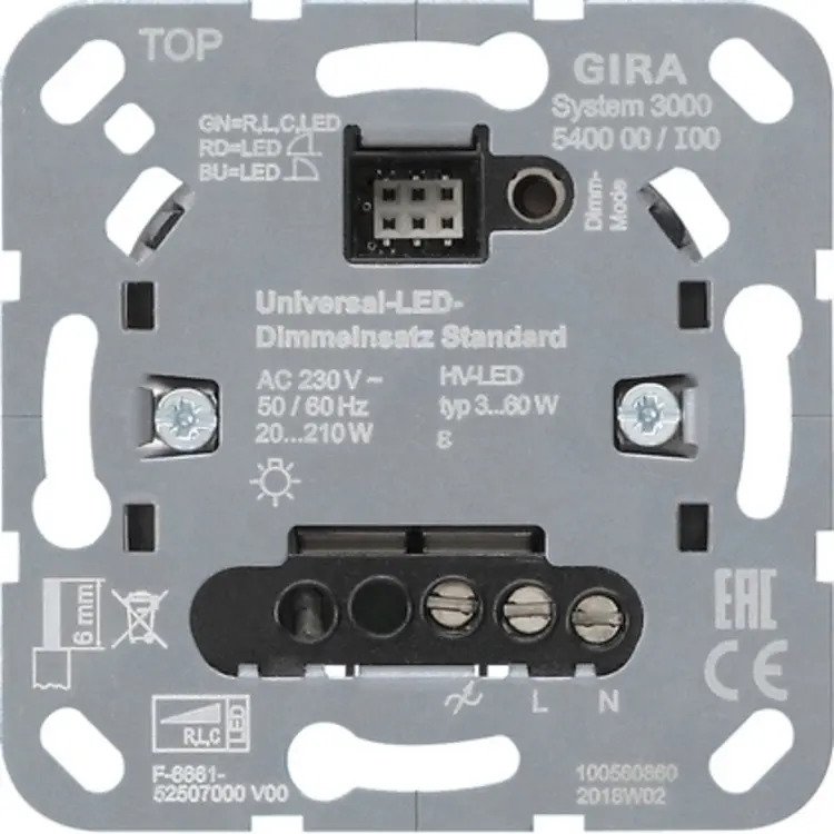 Gira Systeem 3000 universele LED drukdimmer standaard