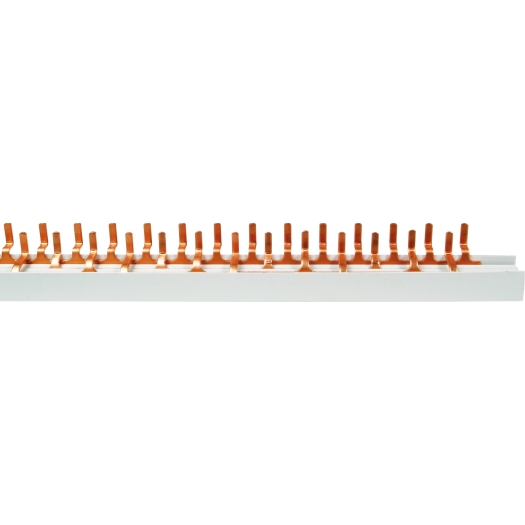 3-fasen stiftrail voor 1P+N automaten, L-uitvoering, open 56 x 1 polig + N, 1016 mm lang