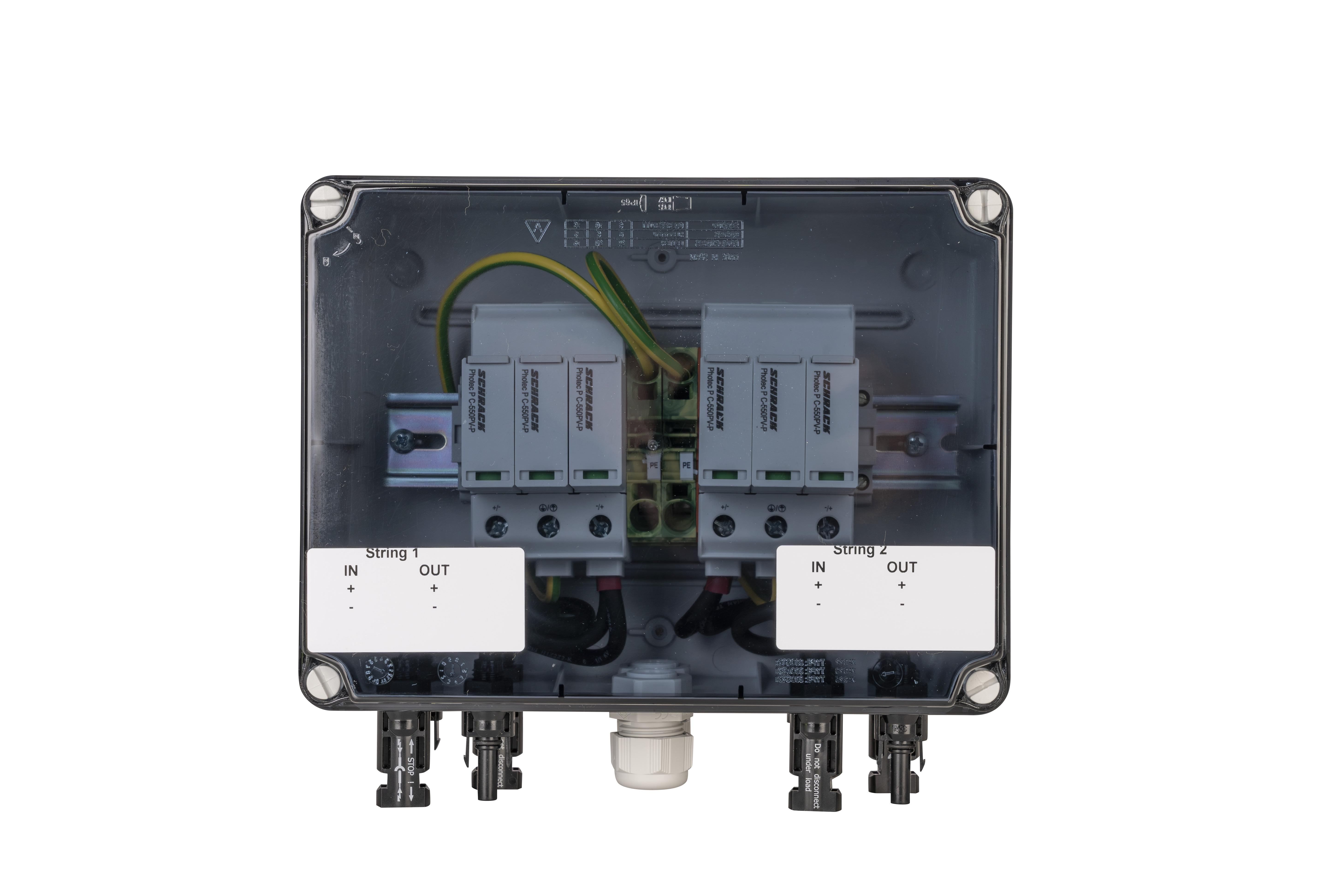 Stringbox generator aansluitdoos voor PV-systemen tot 1.000 V CD, 1x 2 string