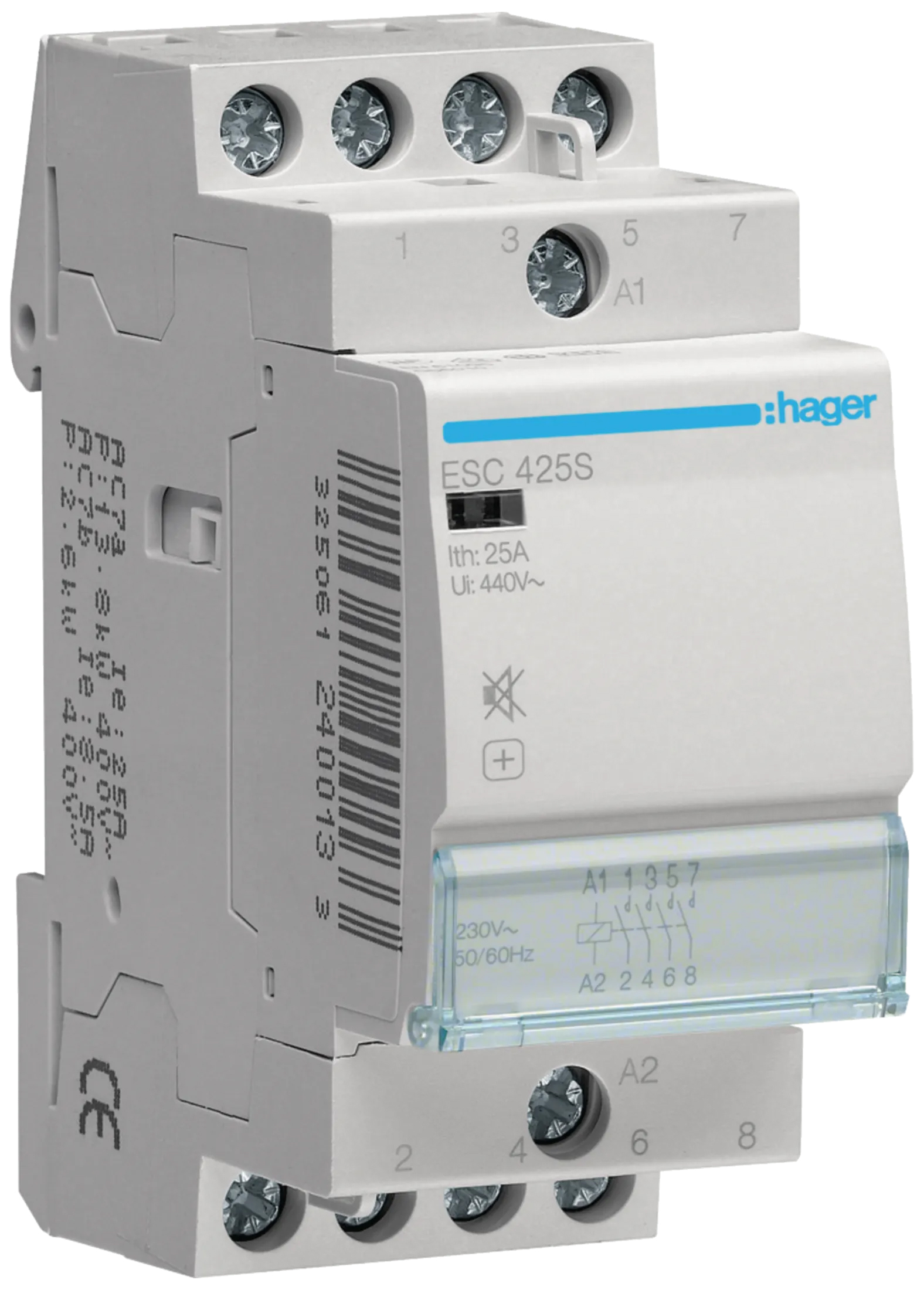 Installatiecontactor hum 25A 4S 230V