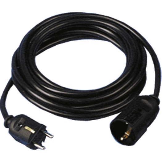 Verlengkabel met kunststof kabel H05VV-F 25 m zwart